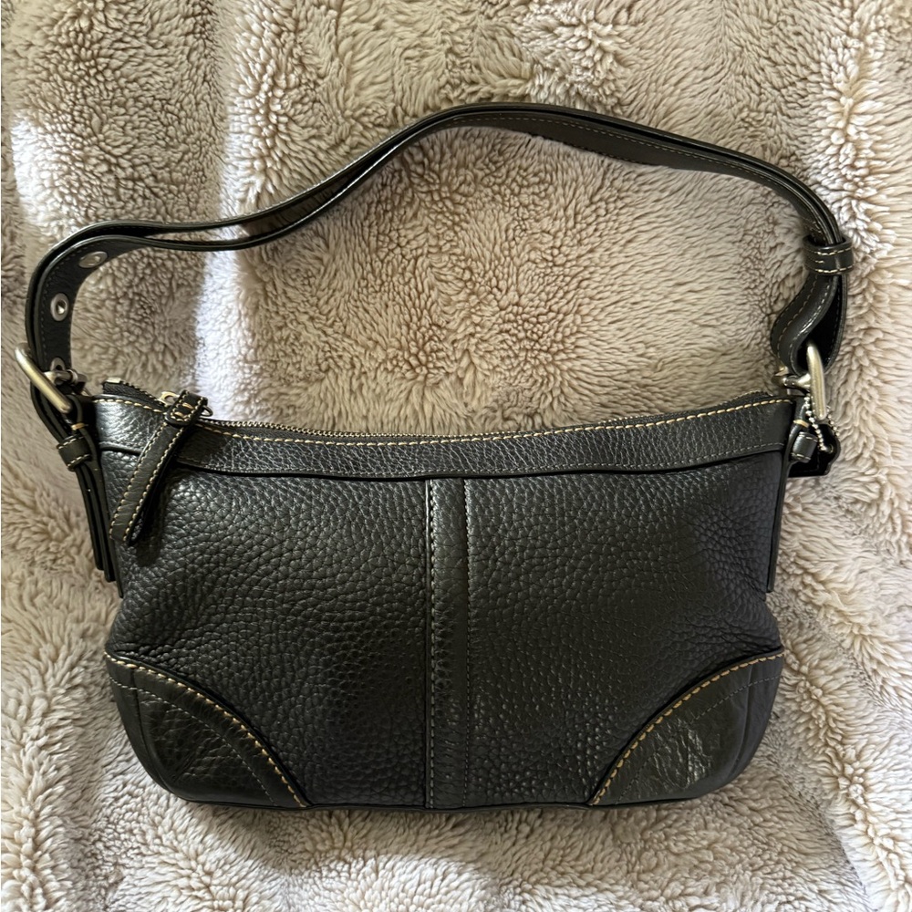 Coach Black Pebbled Leather Shoulder Bag